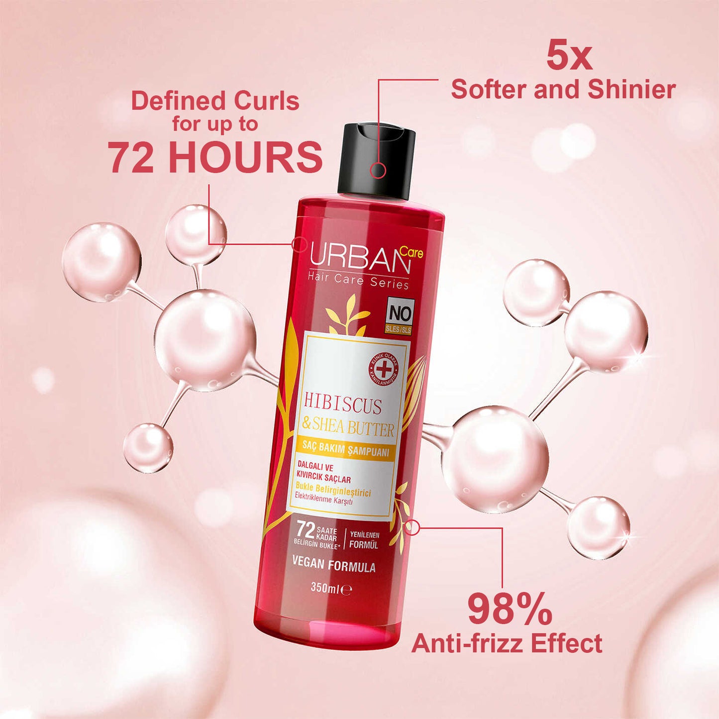 URBAN Care Twisted Curls Hibiscus & Shea Butter Shampoo 350 ML